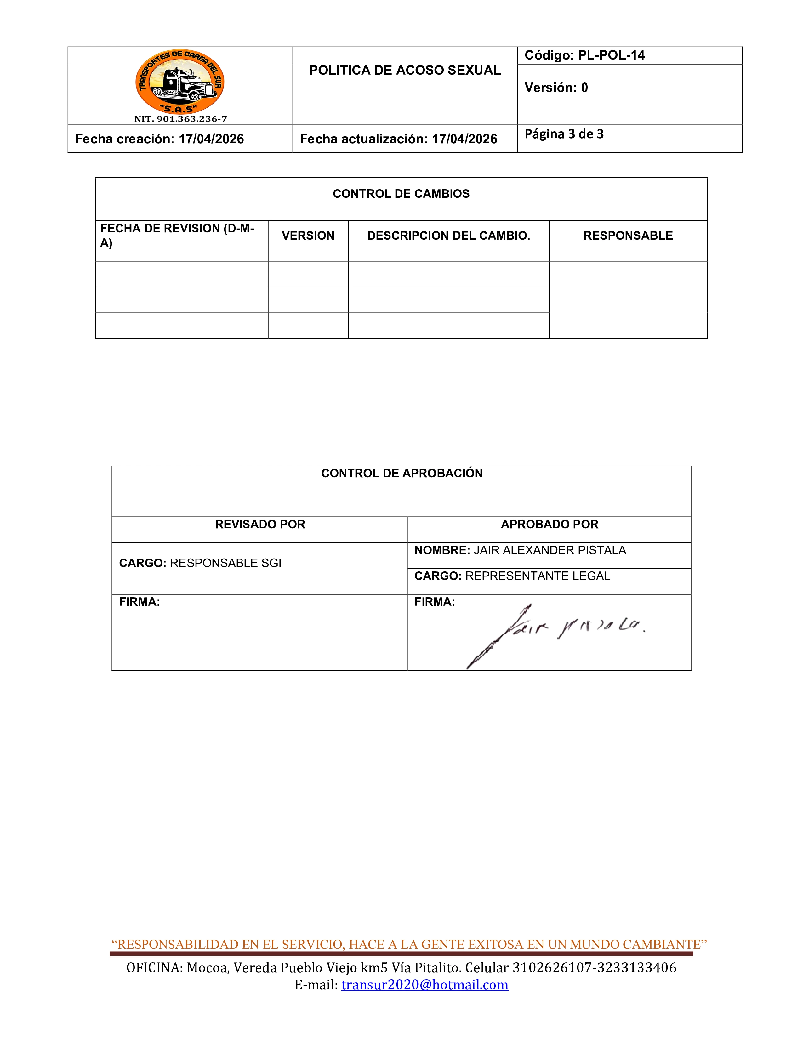 Política de Acoso Sexual 3