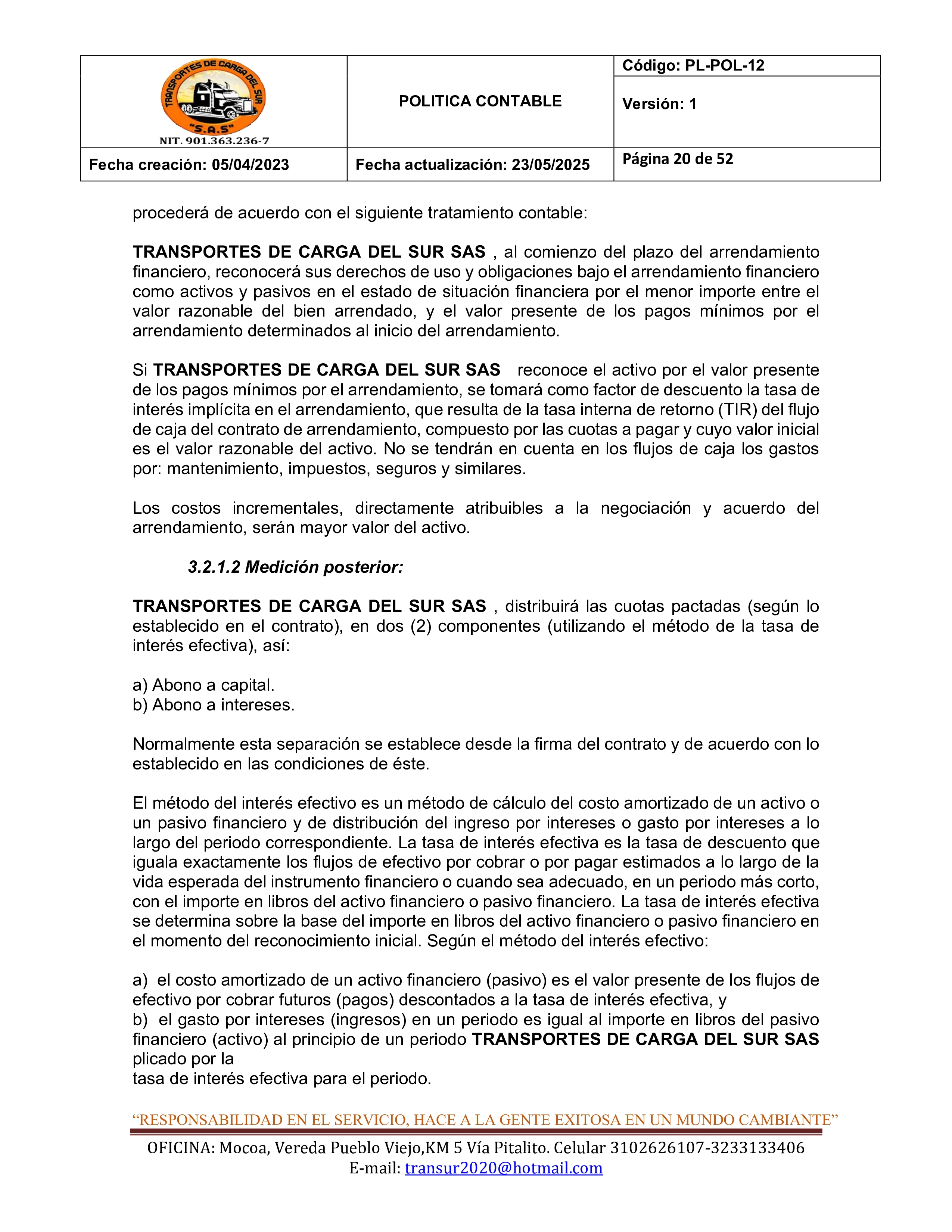 Política Contable 20