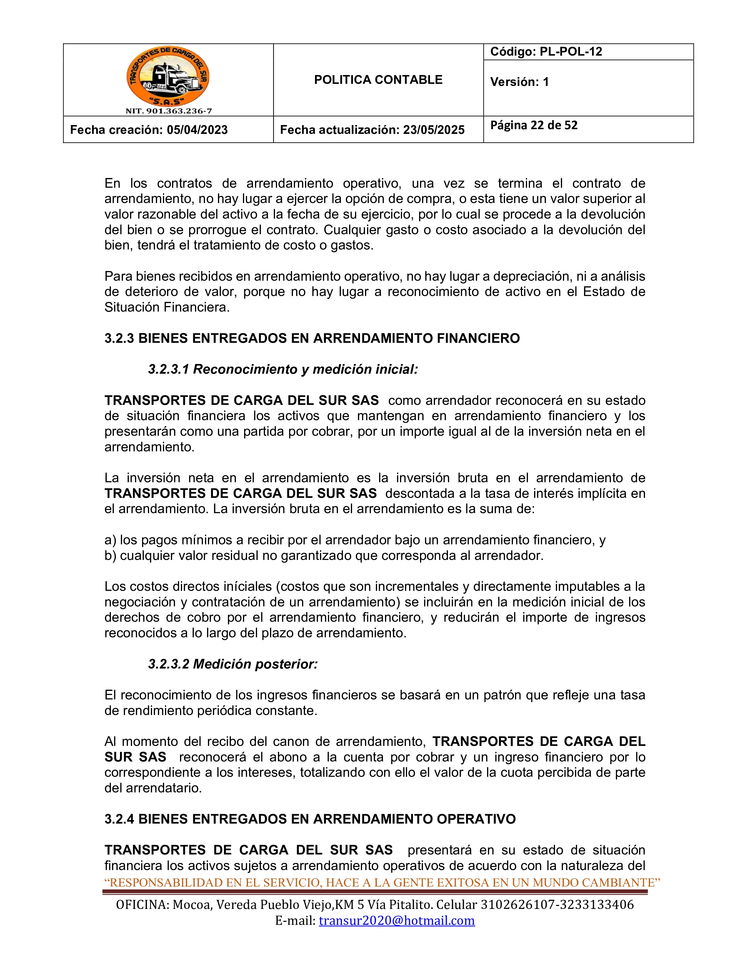 Política Contable 22