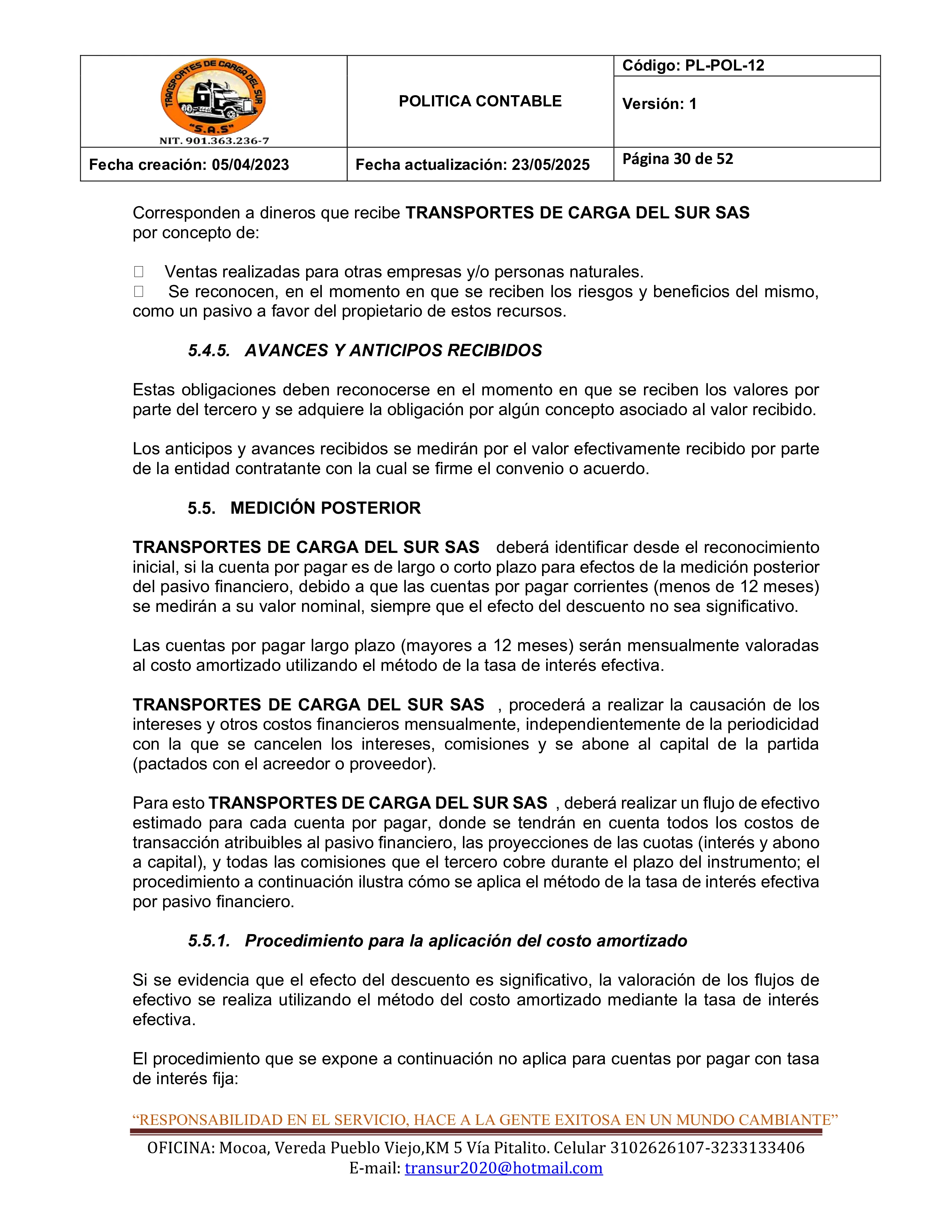 Política Contable 30