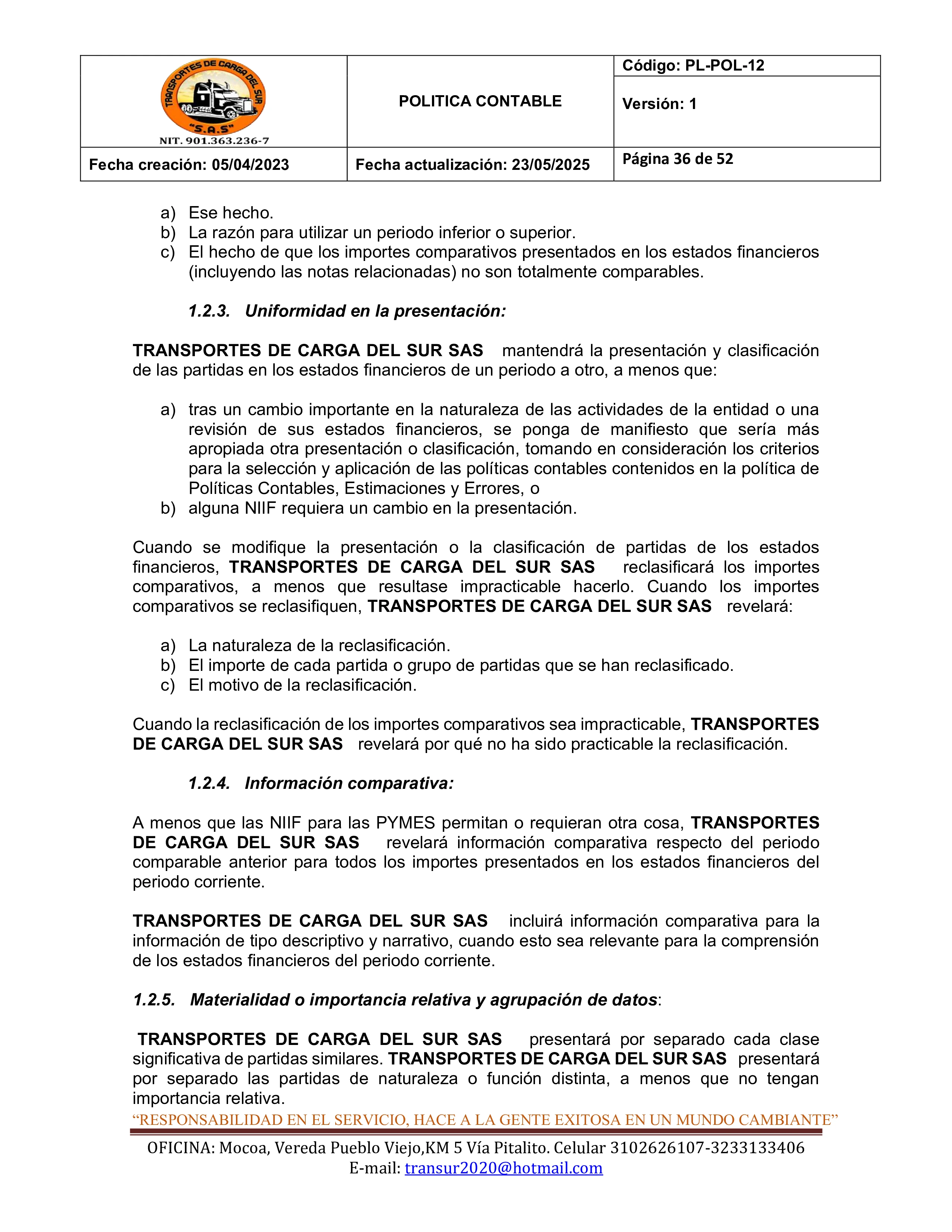 Política Contable 36