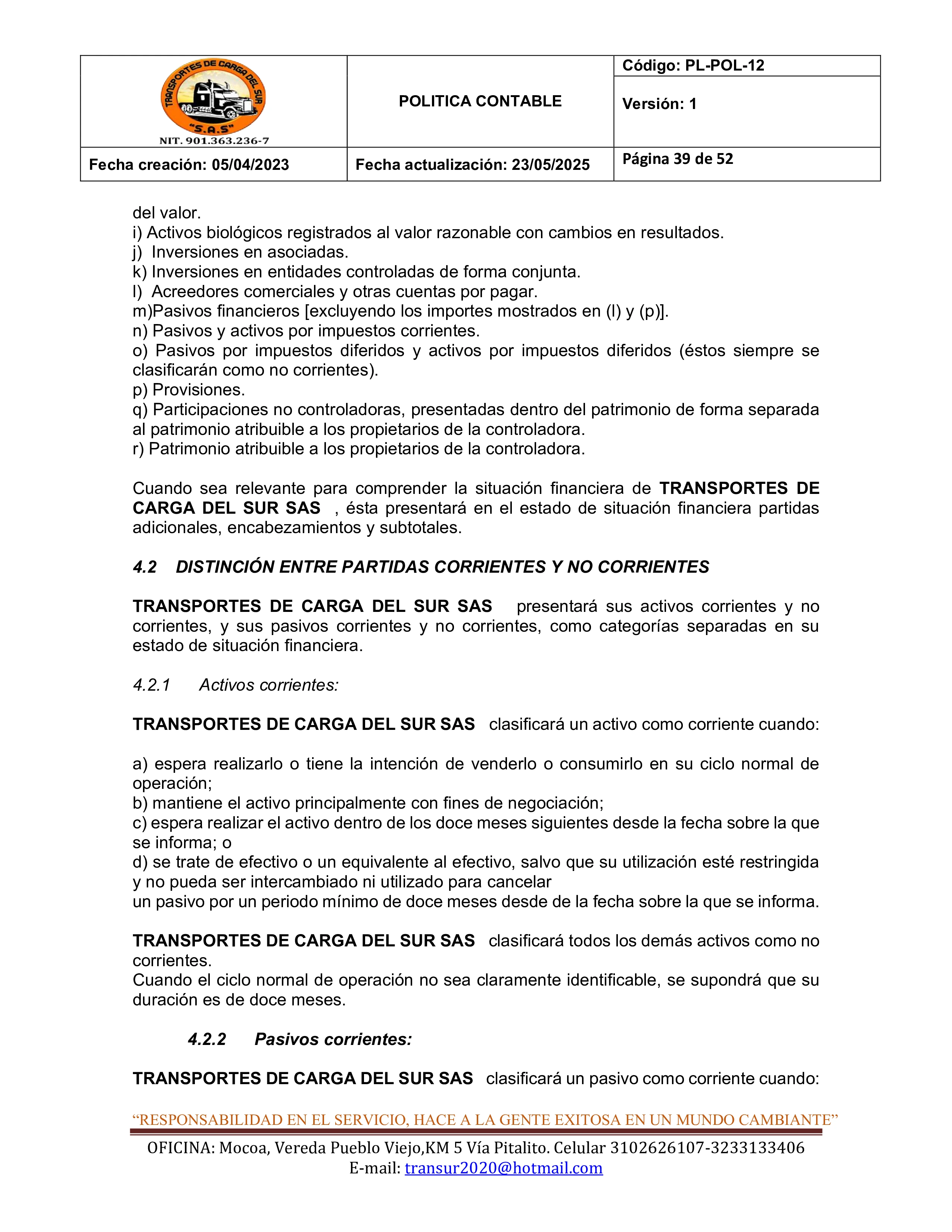 Política Contable 39