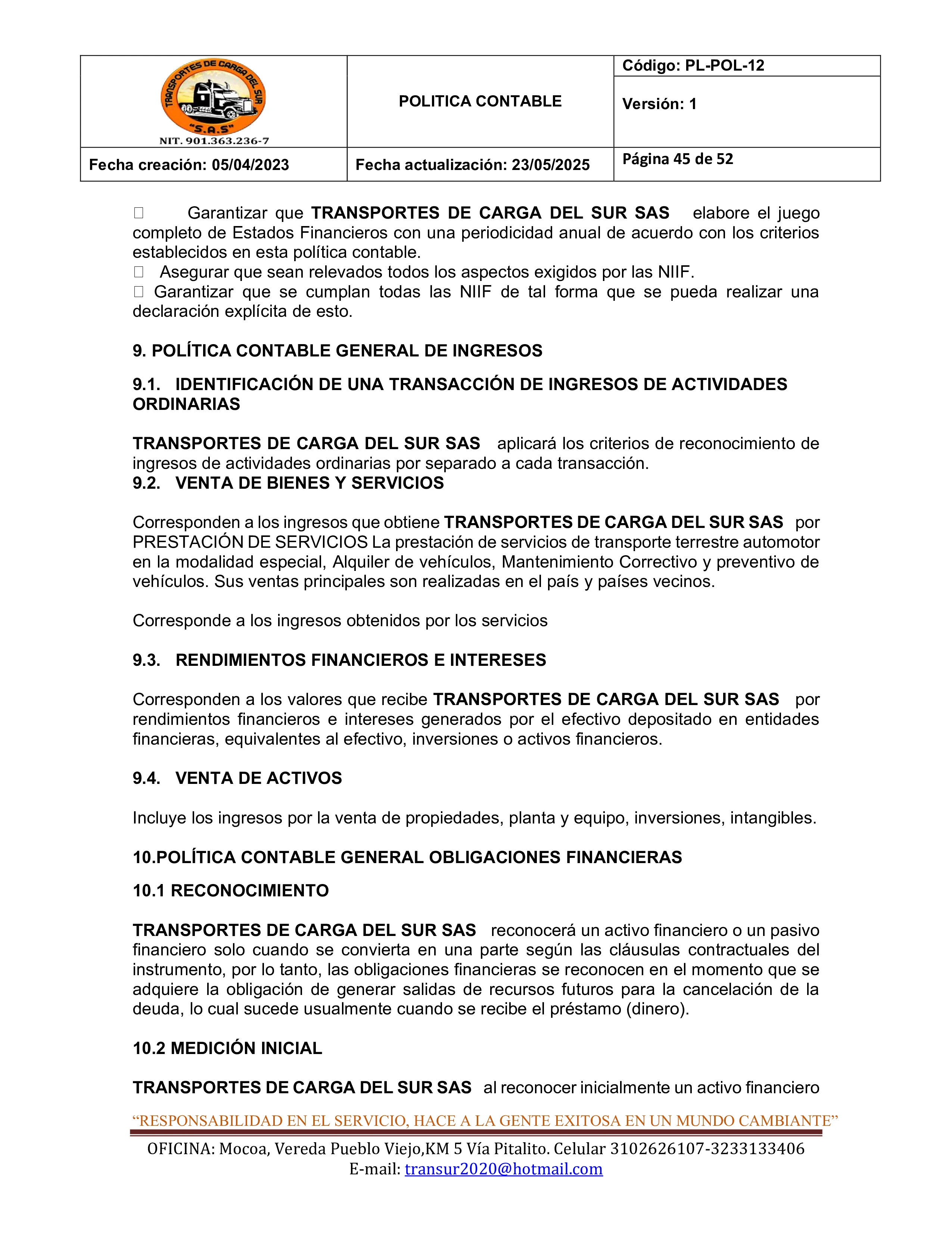 Política Contable 45