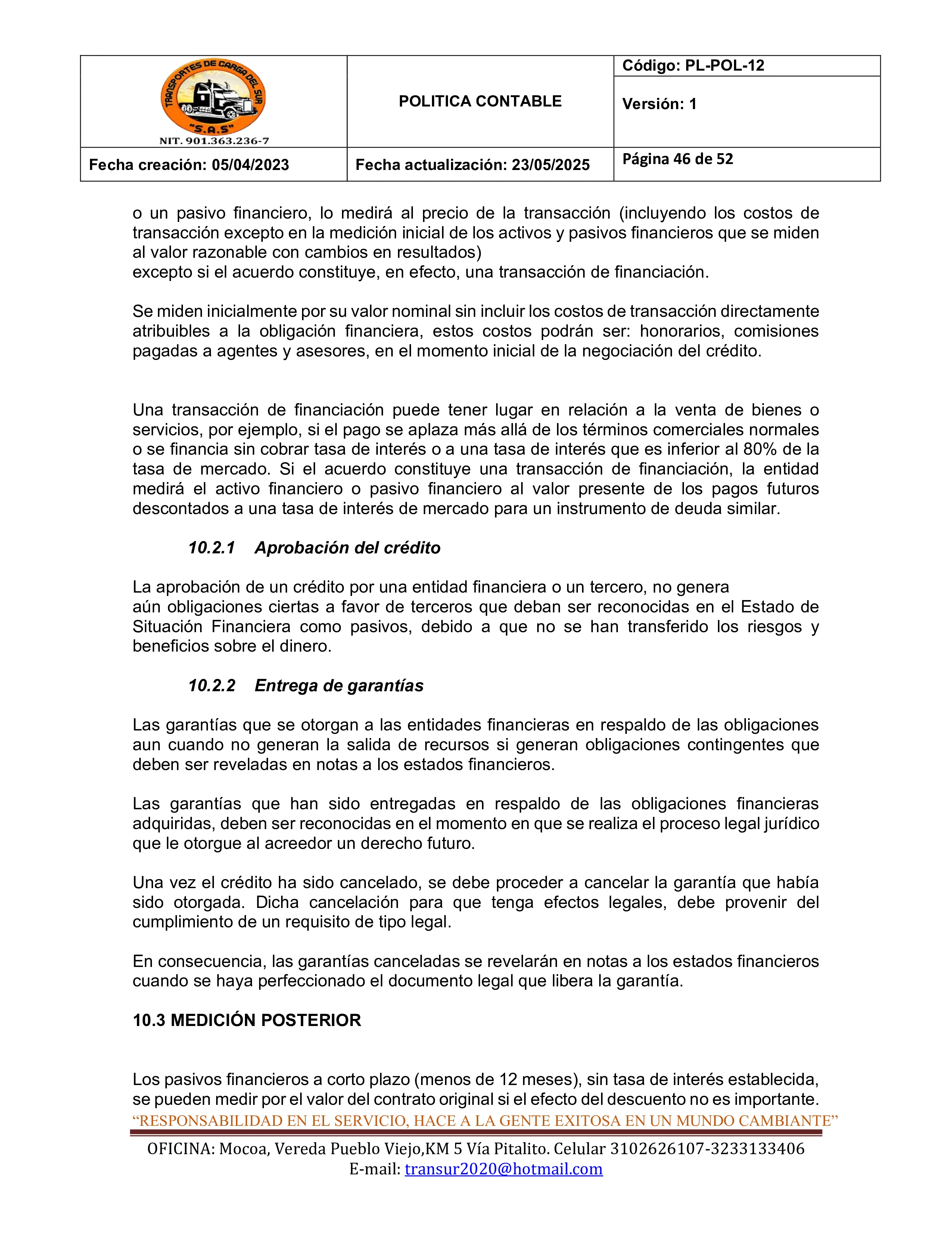 Política Contable 46