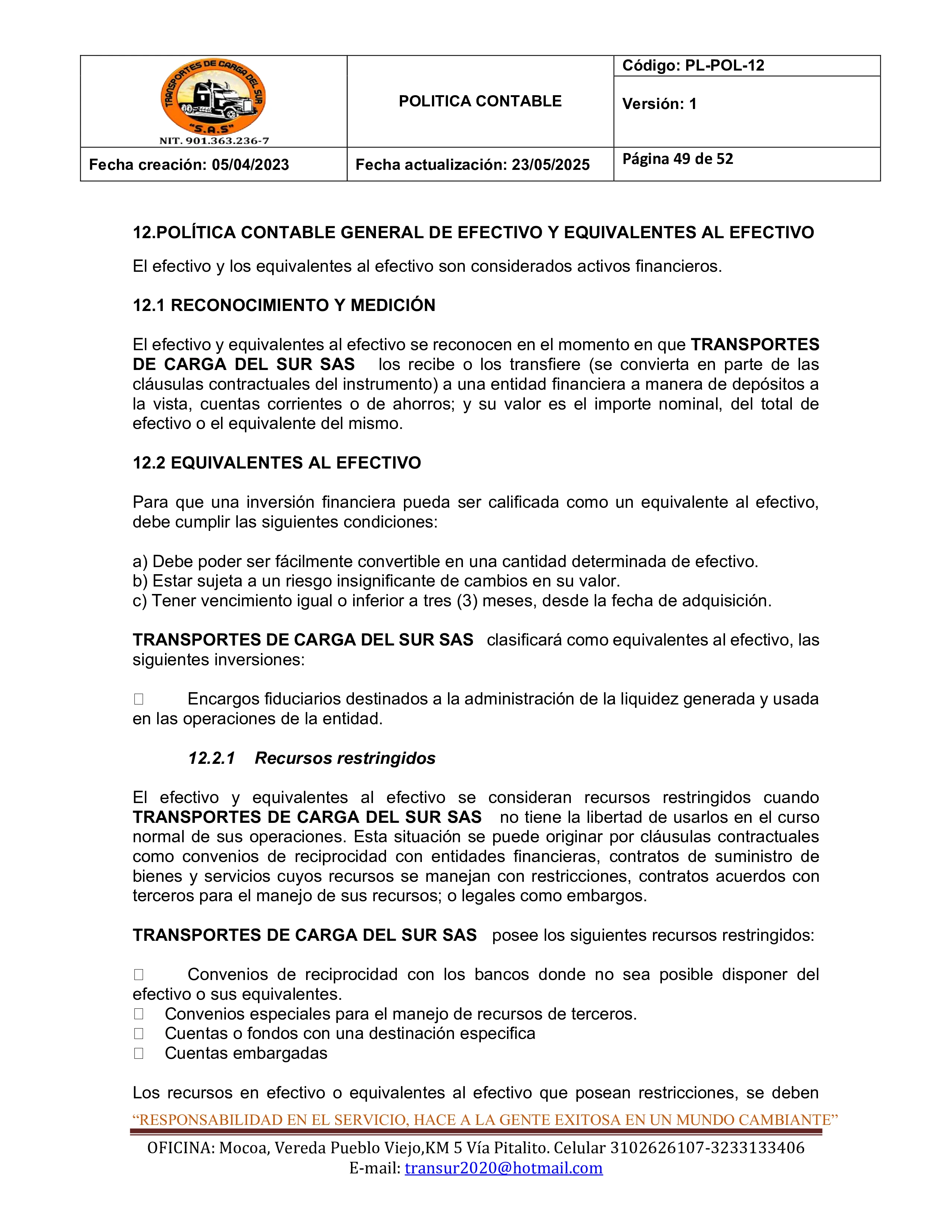 Política Contable 49