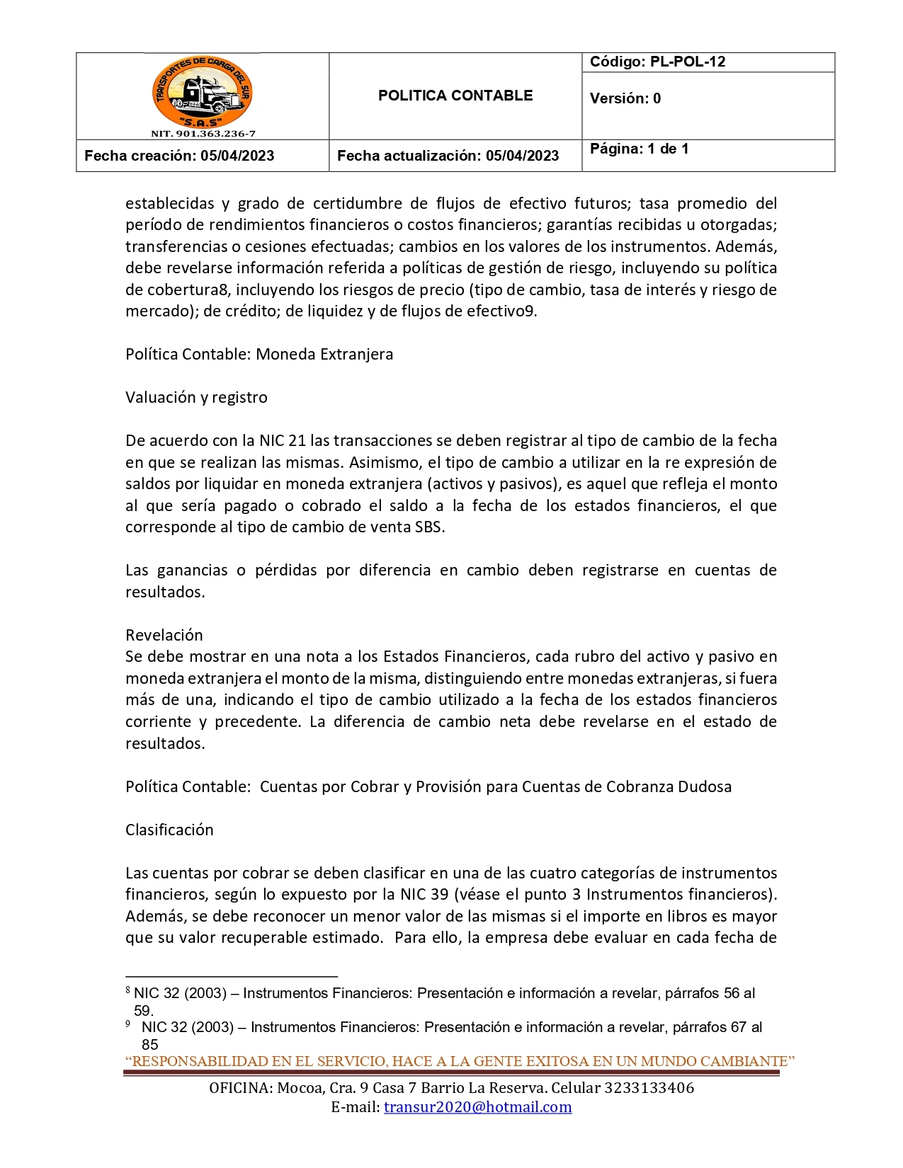 Política Contable 5