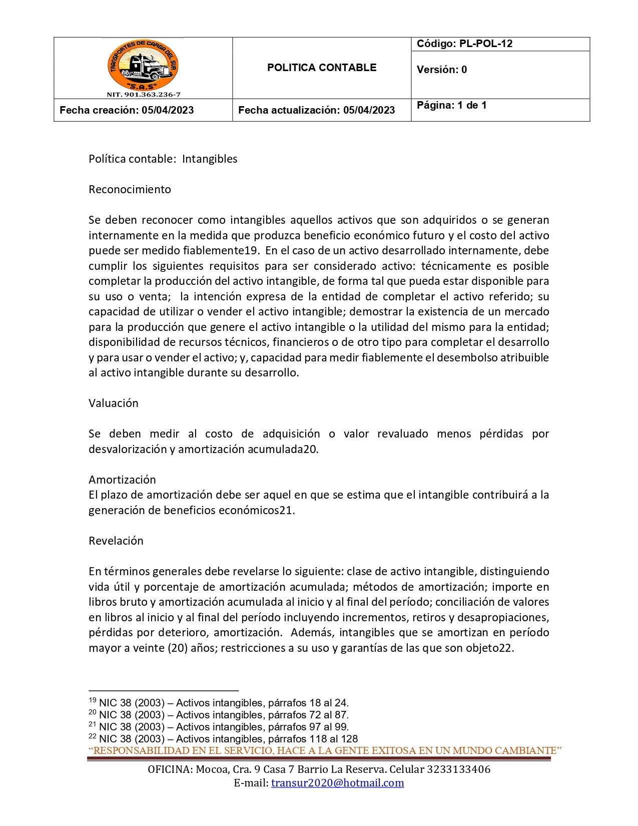 Política Contable 9