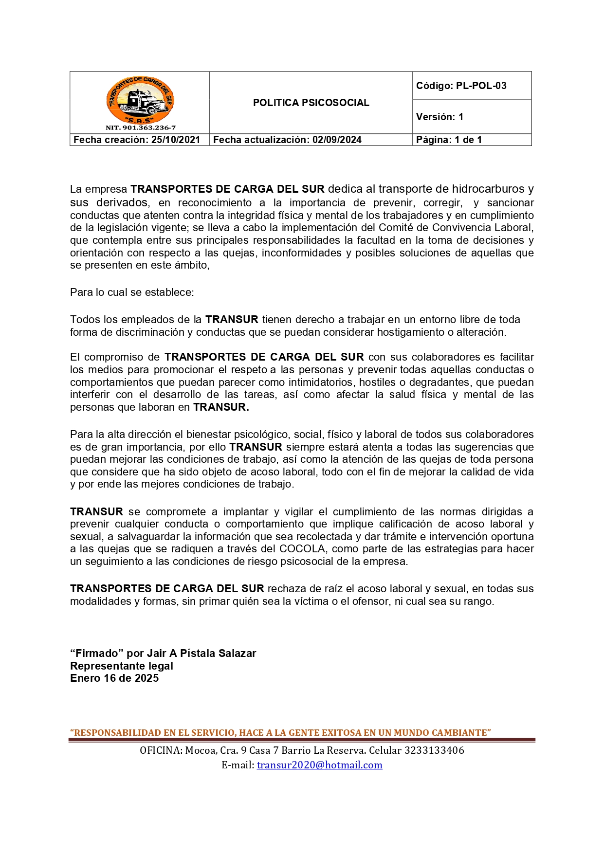 Política Psicosocial