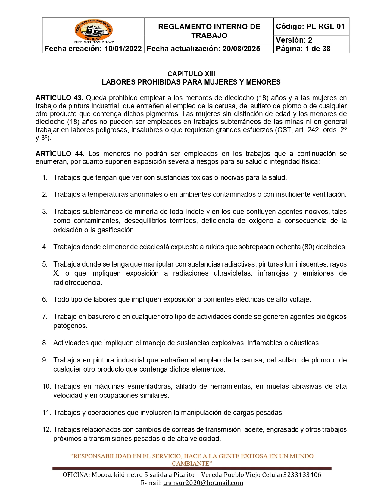 Reglamento Interno 17