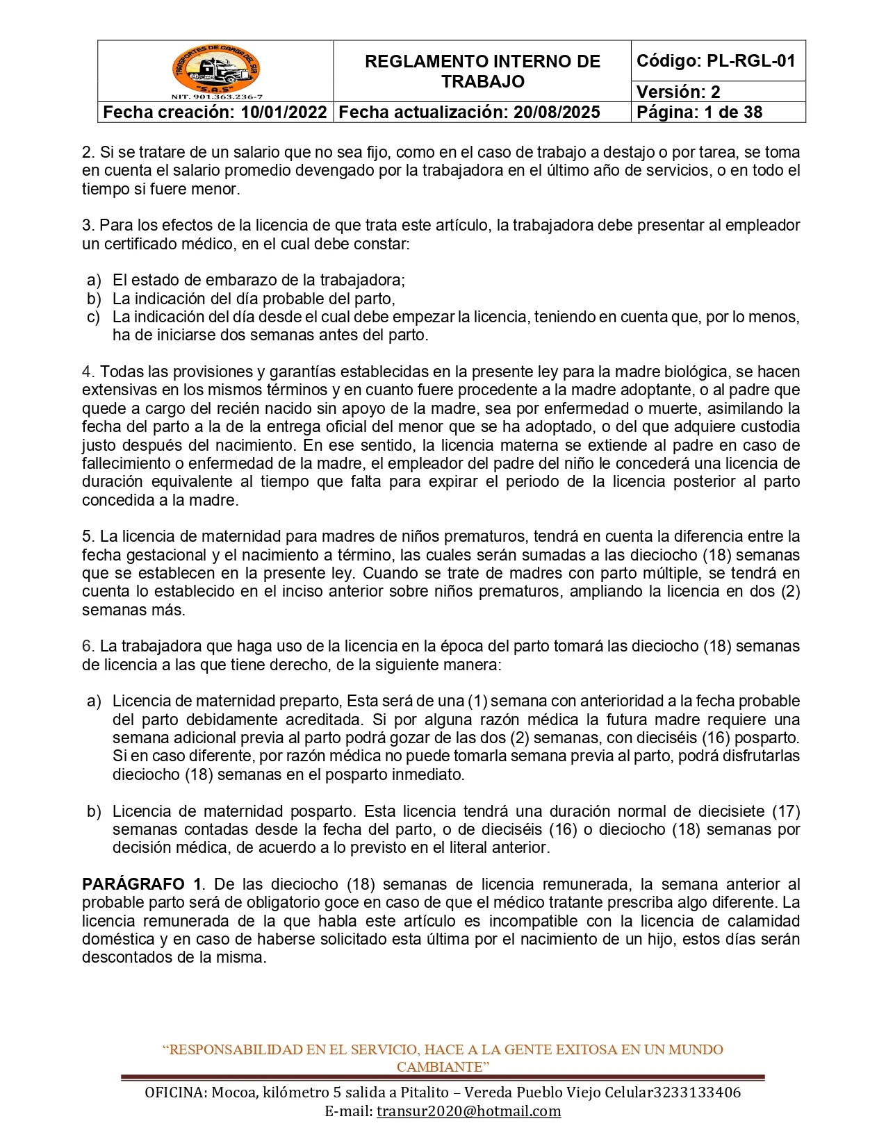 Reglamento Interno 19