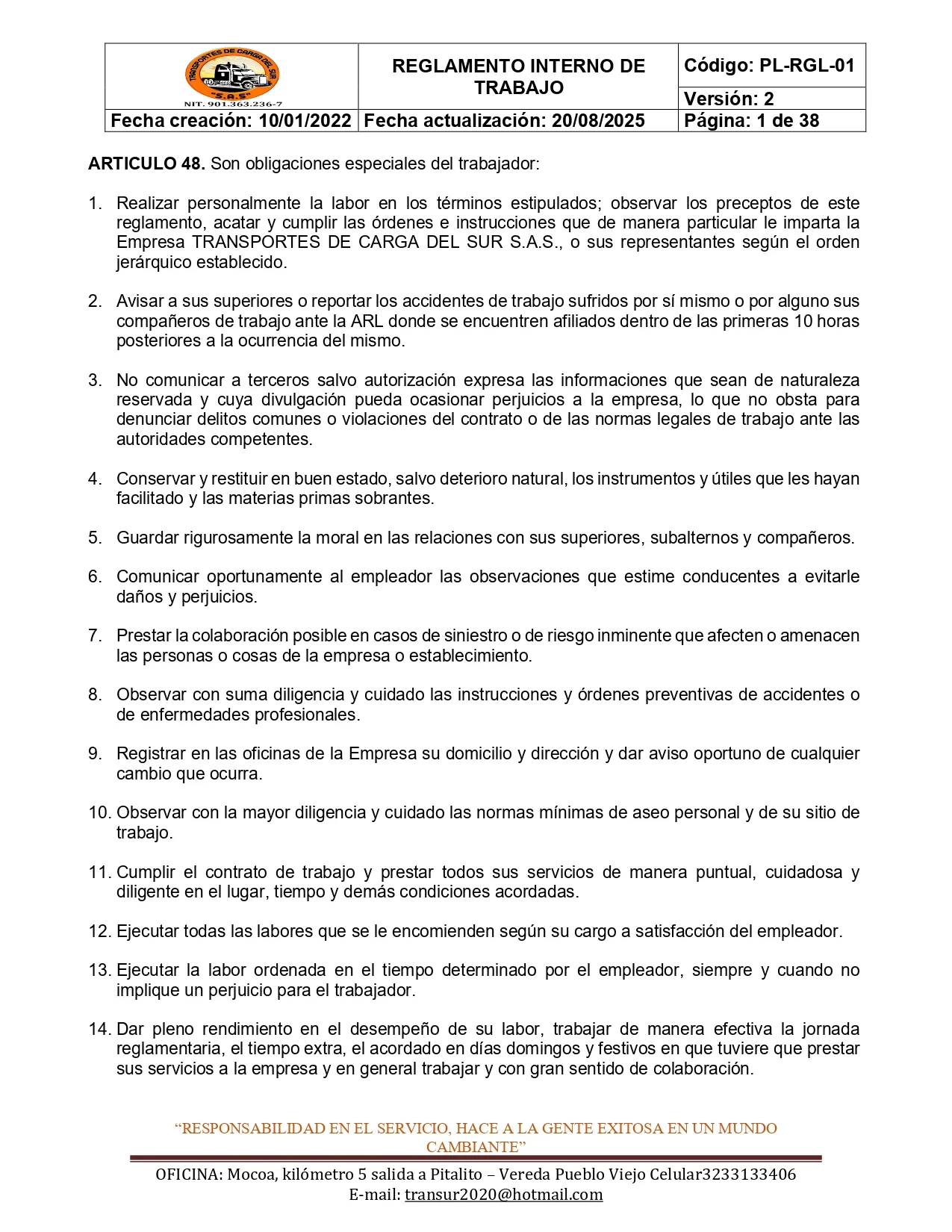 Reglamento Interno 22