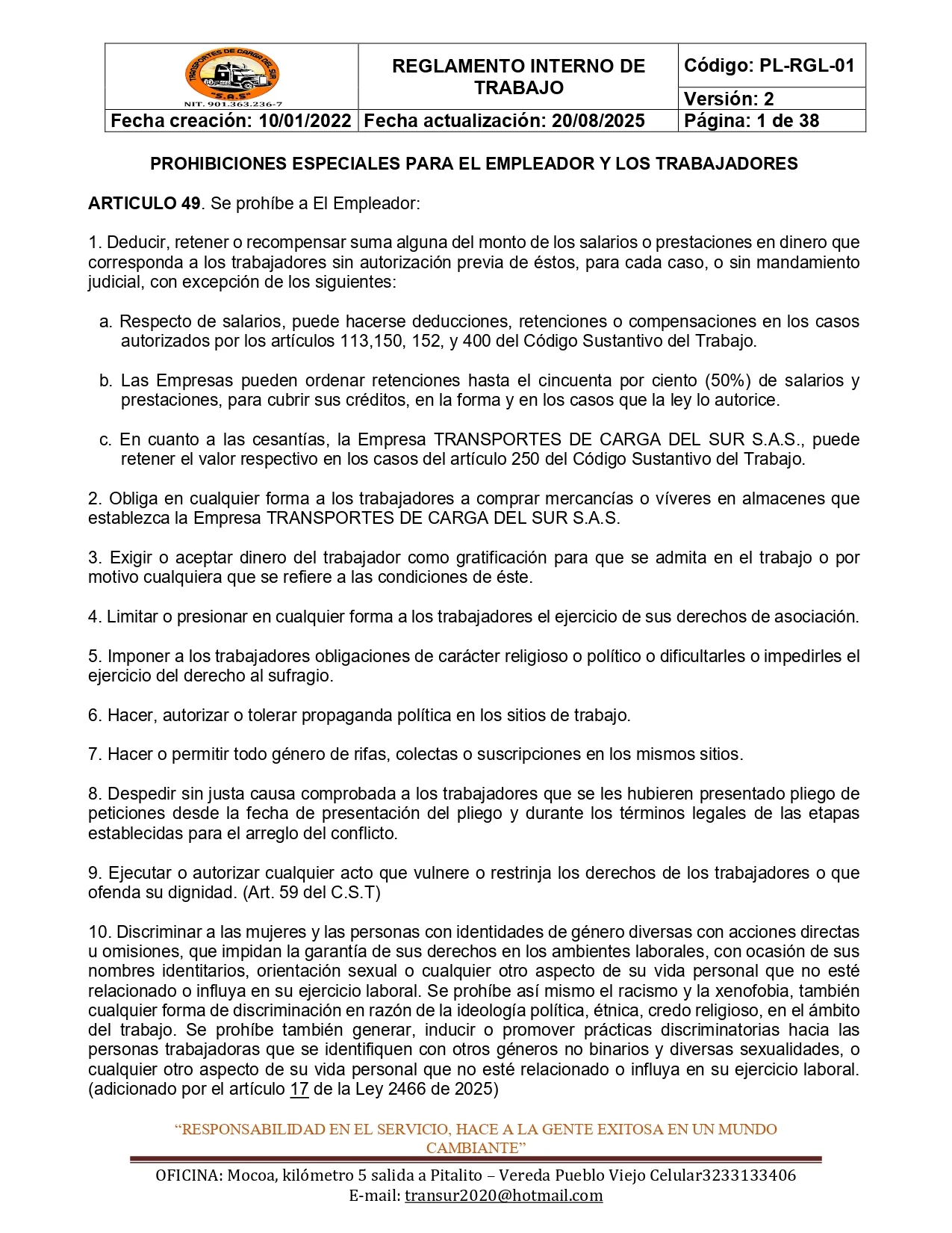 Reglamento Interno 26