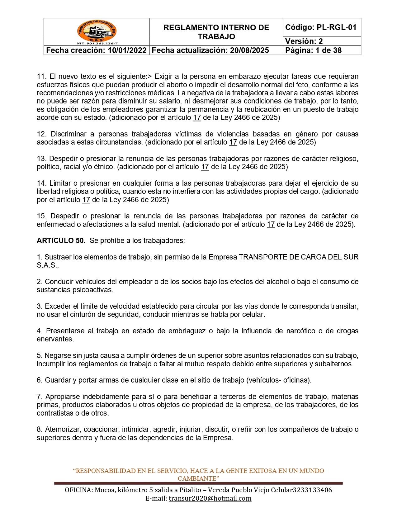 Reglamento Interno 27