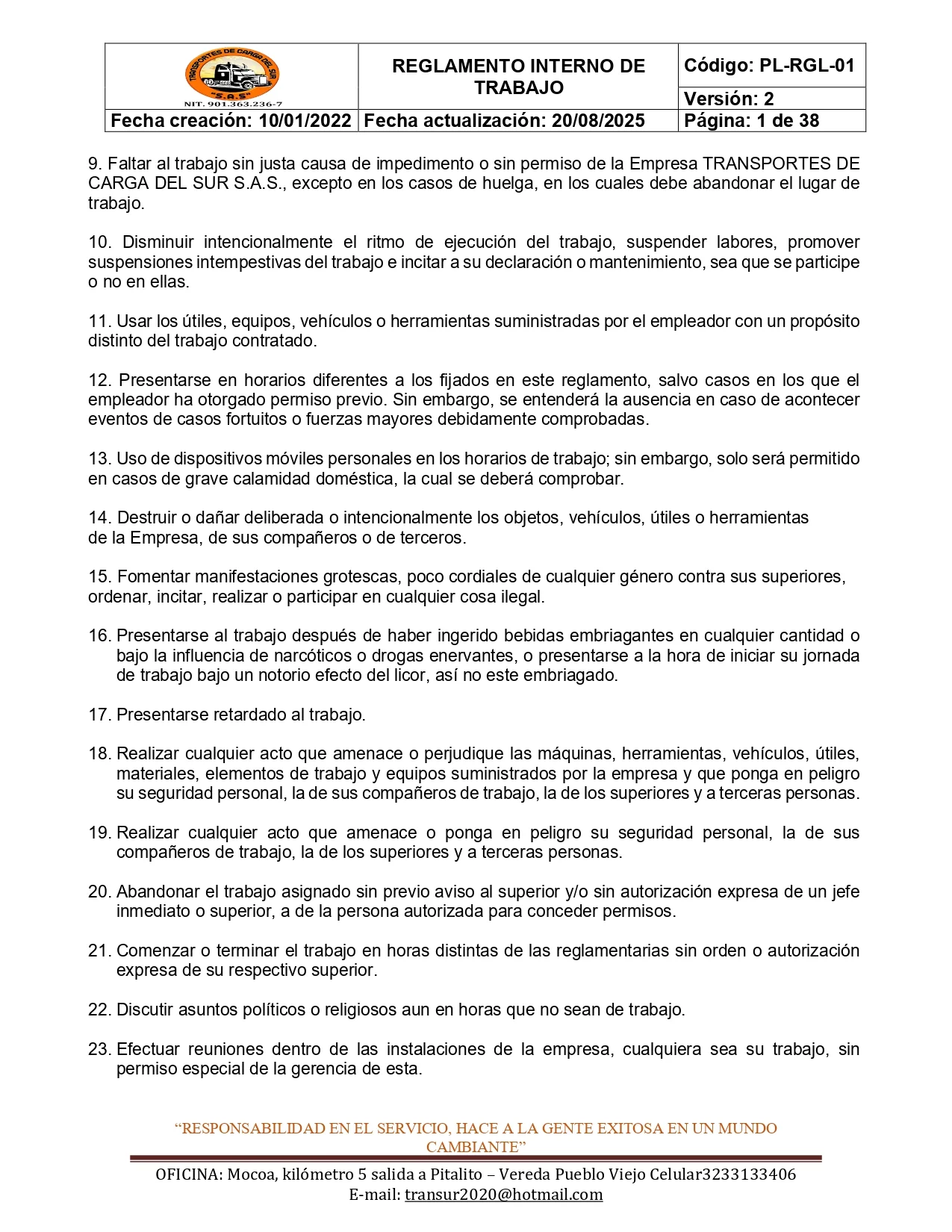 Reglamento Interno 28