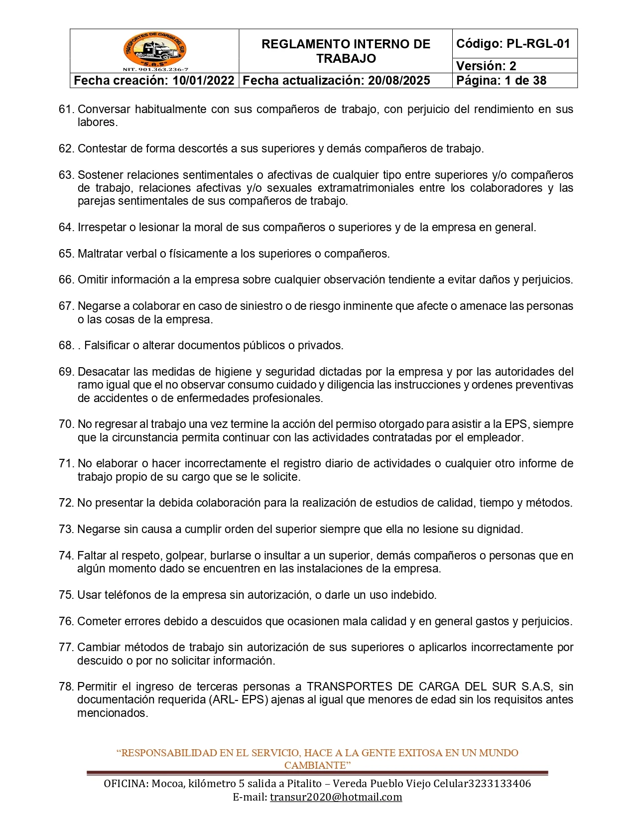 Reglamento Interno 31