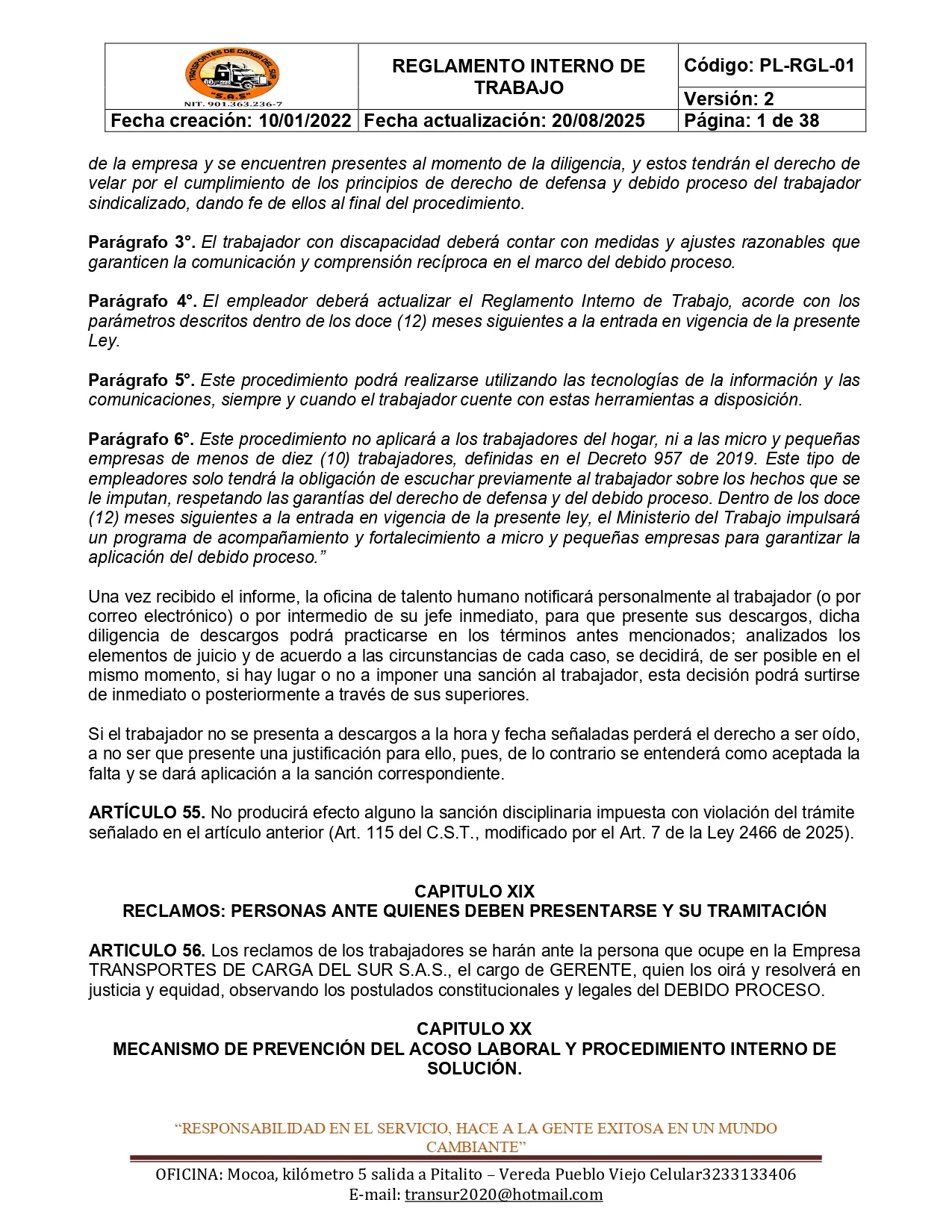 Reglamento Interno 38