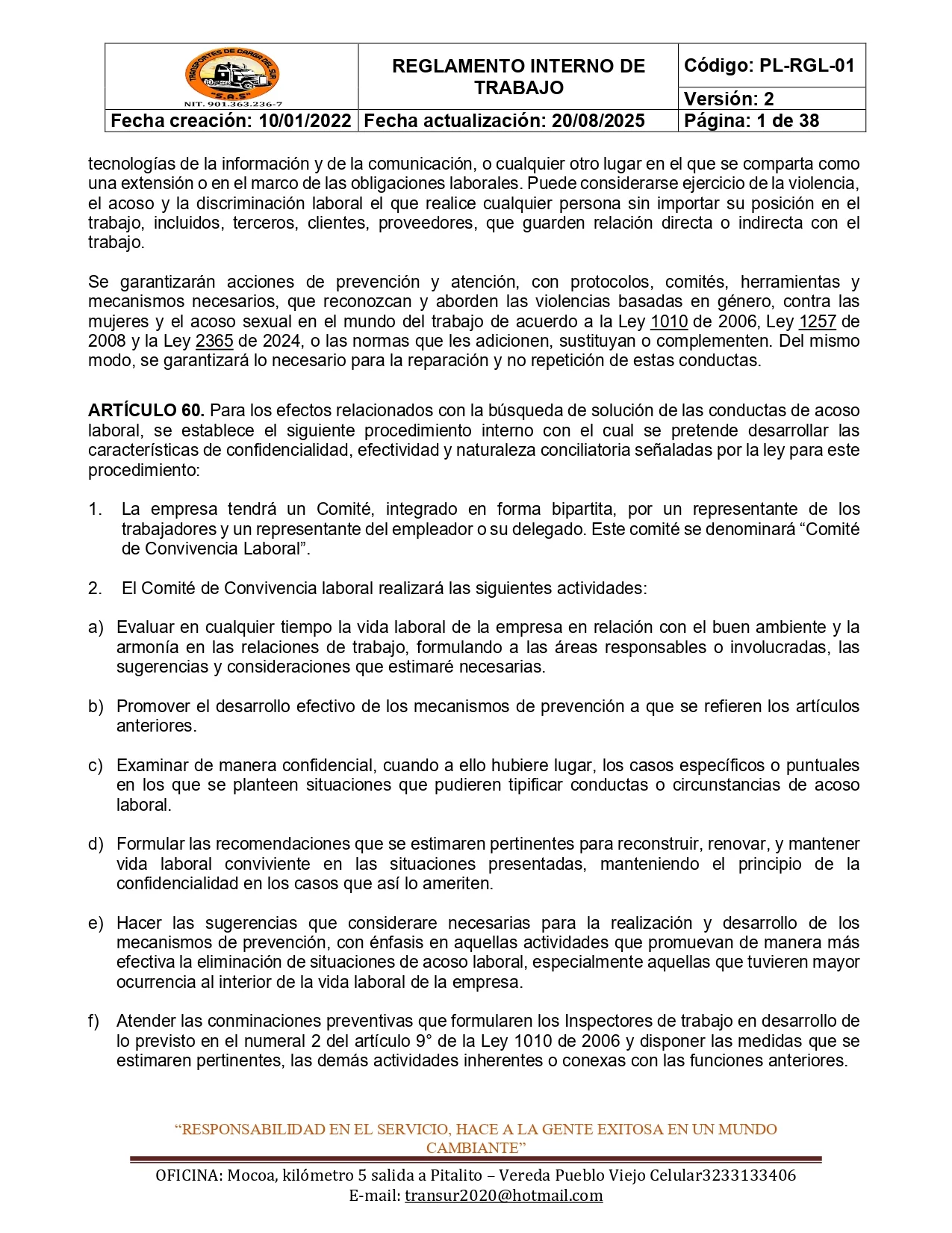 Reglamento Interno 40