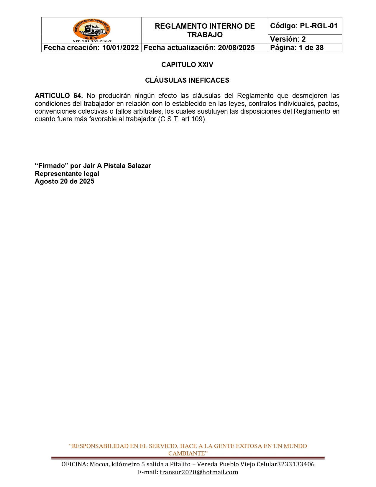 Reglamento Interno 42